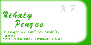 mihaly penzes business card